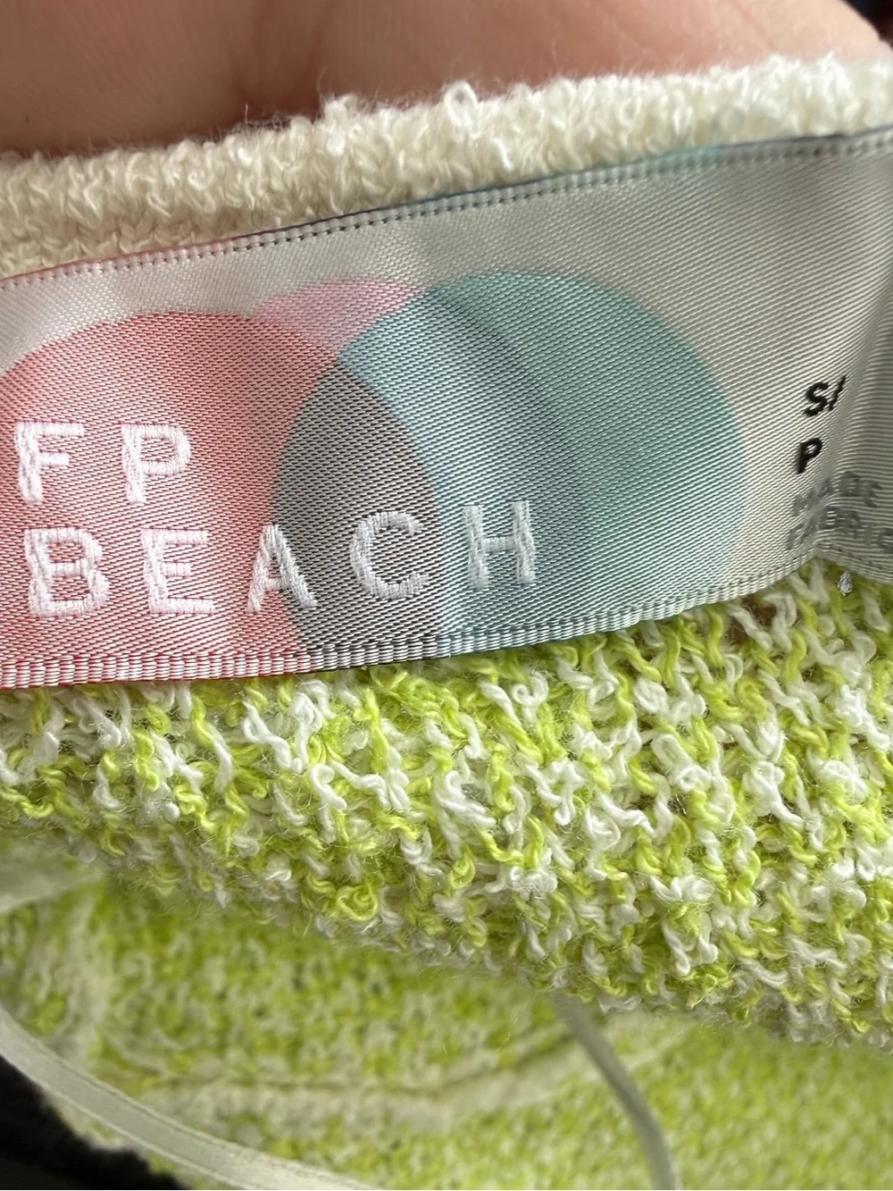 Free People Beach Lime Green Knit Low Tie Back Dress With Front Slit Size Small - Picture 12 of 12